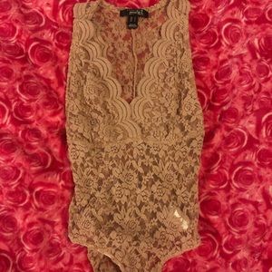 Blush baby pink lace body suit